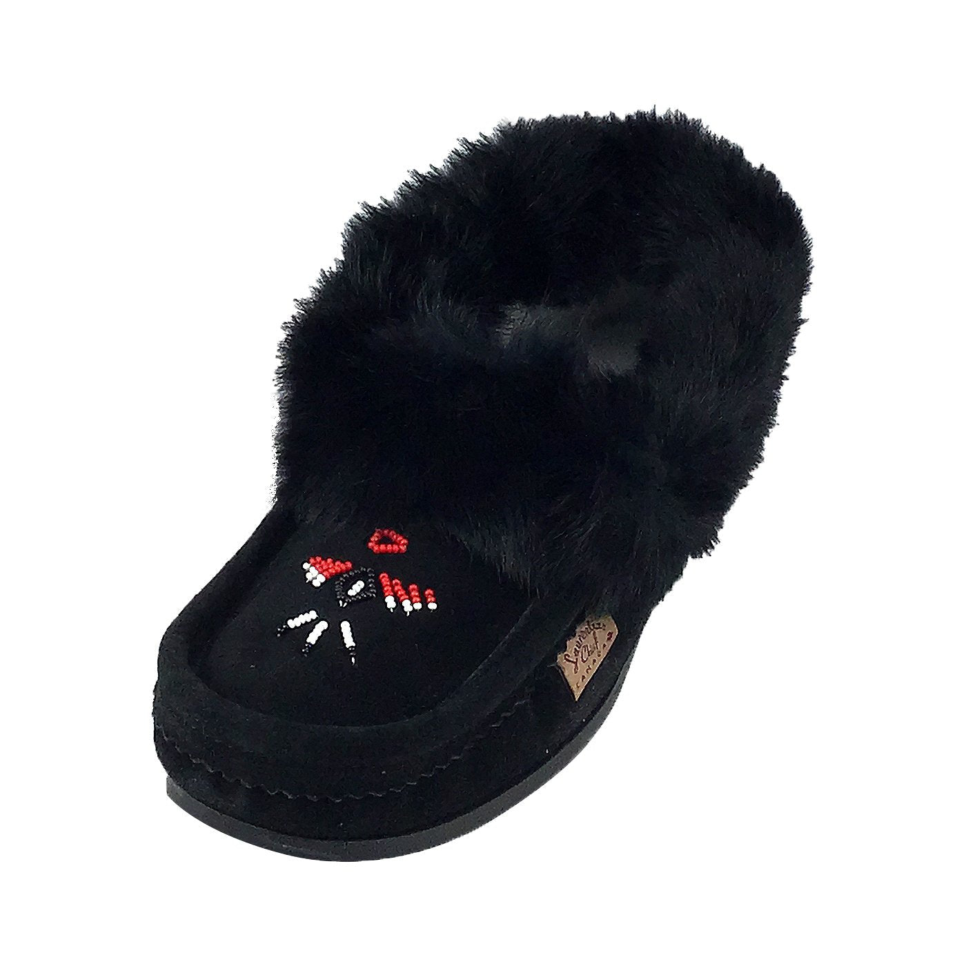 Men's Rabbit Fur Moccasin Slippers with Sole